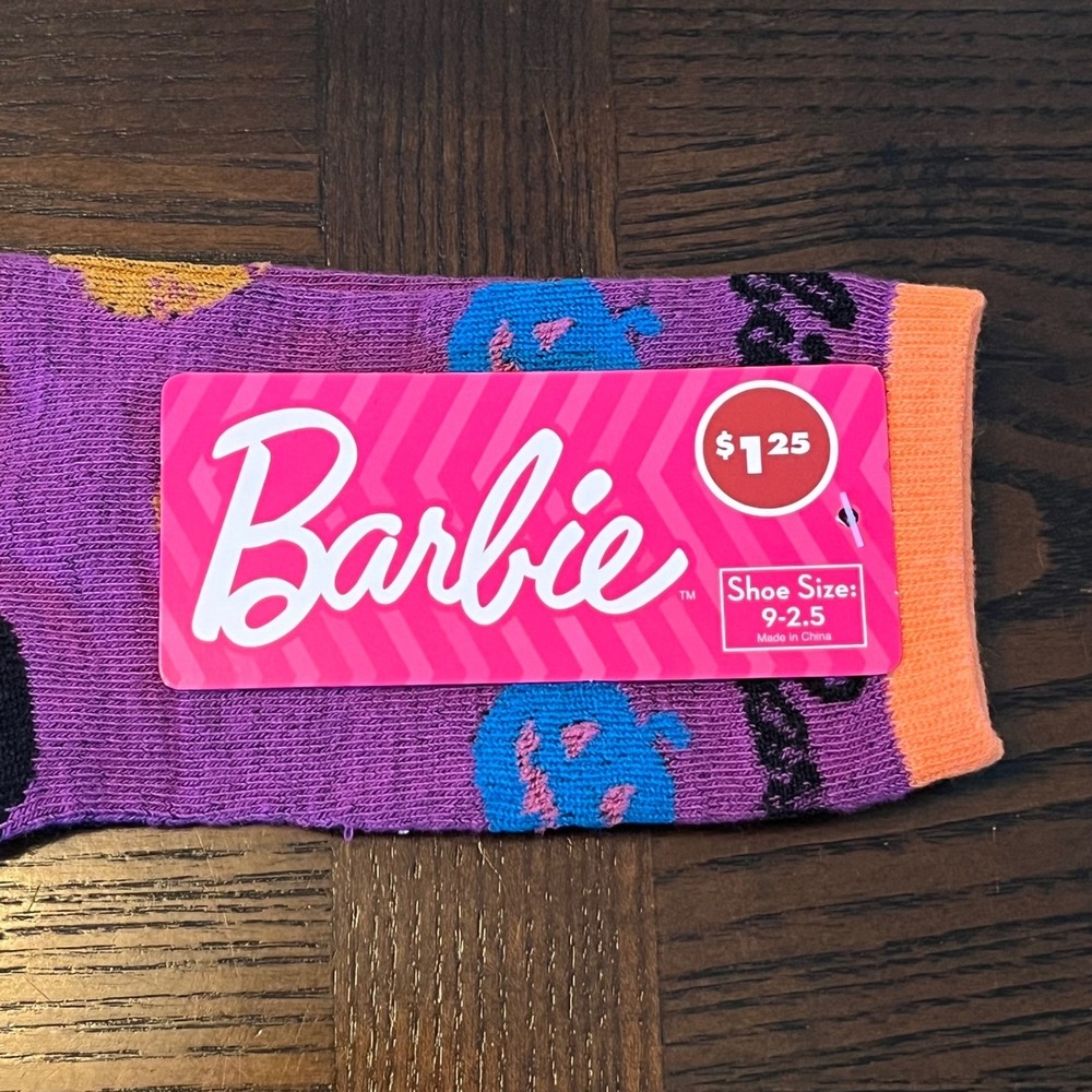 Barbie Halloween Socks Set of 3 Ghost Pumpkin Pink Purple Girls Size 9-2.5 NEW - Picture 14 of 15
